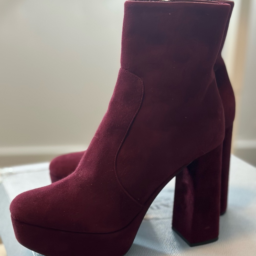 Prada Maroon Platform Booties